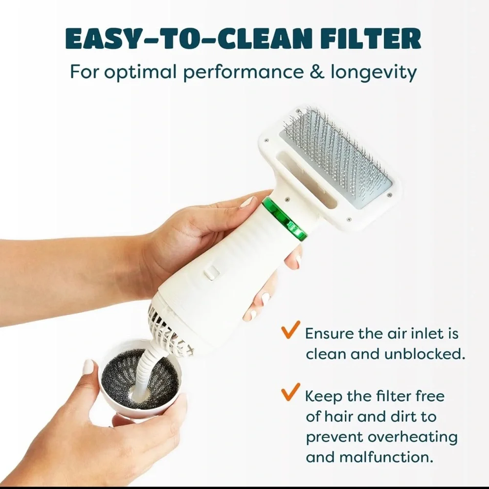 Pet Grooming Dryer with Brush - White